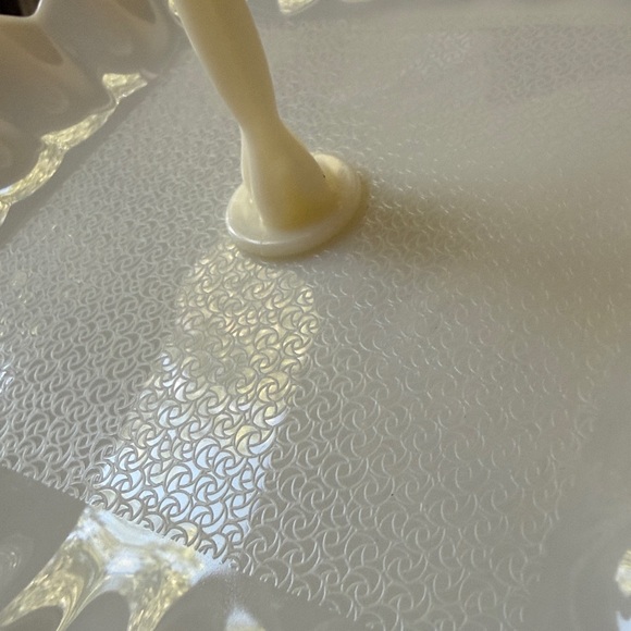 Elegant Cream Two-Tier Serving Tray plastic server sandwich cupcake dessert - Picture 3 of 9